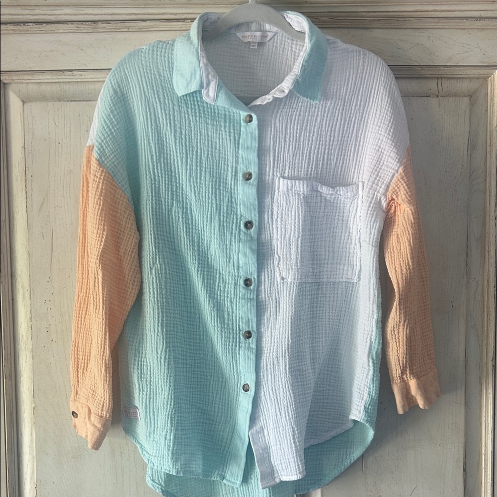 Simply Southern Colorblock Button-Up Shirt